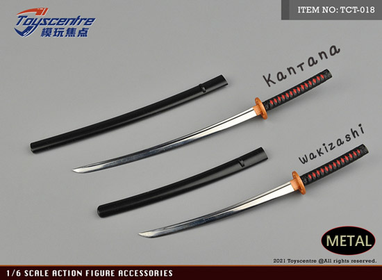 【TOYSCENTRE】TCT-018 1/6 Katana & Wakizashi Set メタル製 刀 脇差 2本セット 1/6スケール 日本刀