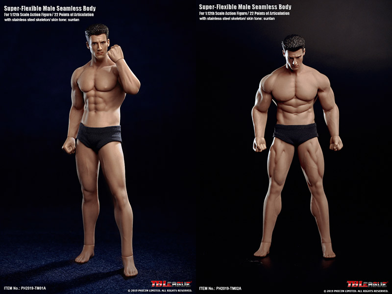 【TBLeague】1/12scale Super Flexible Male Seamless Body PH2019-TM01A TM02A TBリーグ 1/12スケール シームレス男性ボディ