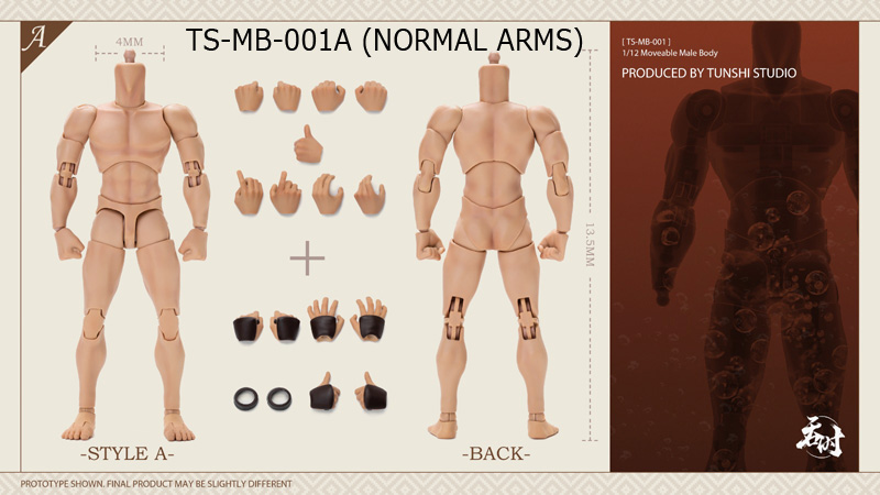 【Tunshi Studio】TS-MB-001A/002B 1/12 ACTION MALE BODY アクションフィギュアボディ 1/12スケールフィギュア 男性ボディ素体