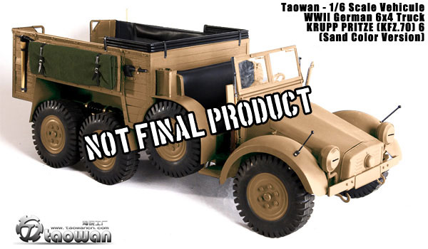 【トゥワン】TAOWAN- 1/6 Scale Vehicule:WWII German 6x4 Truck KRUPP PRITZE (KFZ.70) 6(Sand Color Version)