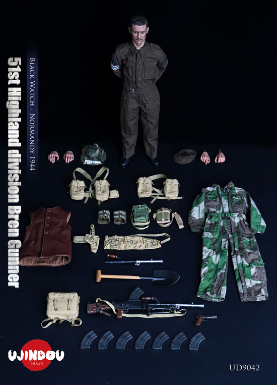【UJINDOU】UD9042 1/6 WW2 British Infantry,51st Highland division Bren Gunner Black Watch - Normandy 1944