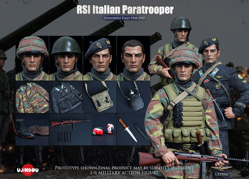 【UJINDOU】UD9068 1/6 WW2 RSI Italian Paratrooper,Northern Italy 1944-1945 WW2 イタリア社会共和国軍 空挺兵 北イタリア