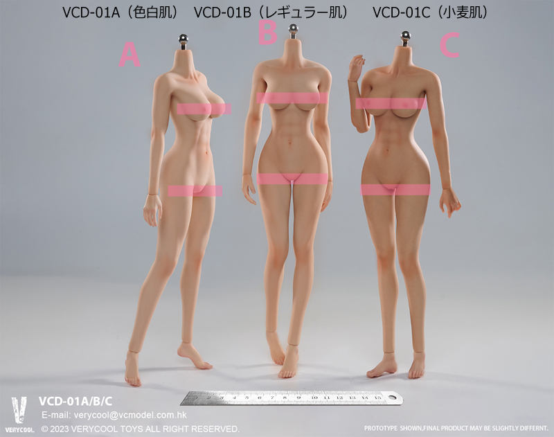 【VeryCool】BODY NO.1 VCD-01 / BODY NO.2 VCD-02 ABC 1/6 medium chest Standard universal women silicone body