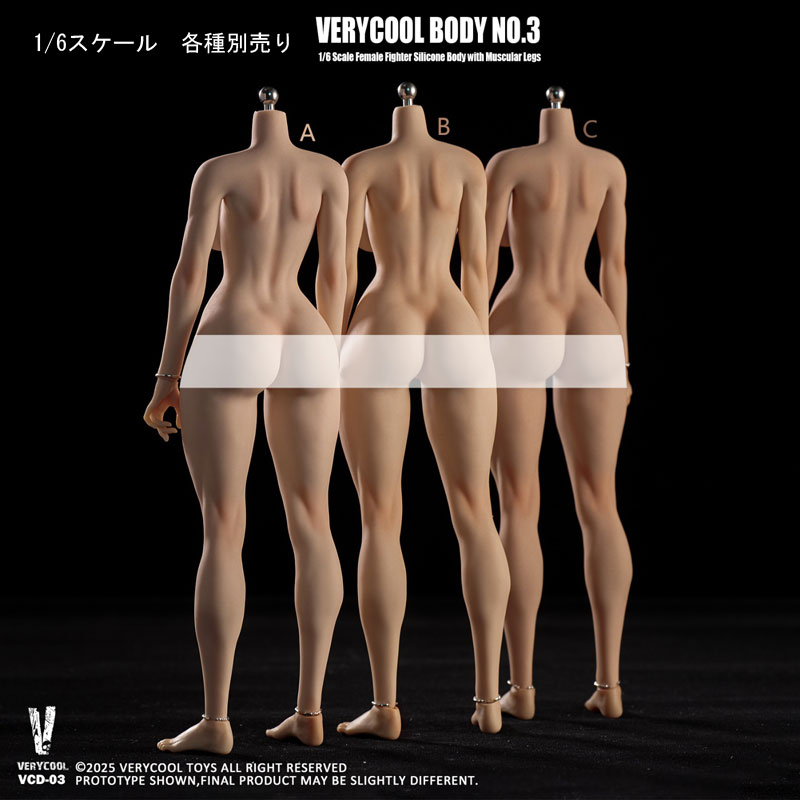 【VeryCool】BODY NO.3 VCD-03 ABC 1/6  Silicone Female Body 1/6スケール シームレス女性ボディ素体  デッサン人形（ヘッドなし）