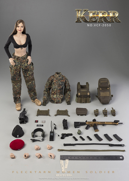 【VeryCool】VCF-2050 1/6 FLECKTARN WOMEN SOLDIER-KERR フラックターム迷彩 女性兵士 カー 1/6スケール女性フィギュア