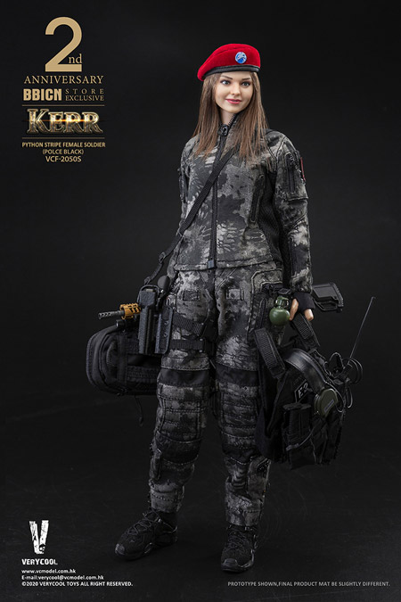 【VeryCool】VCF-2050S 1/6 PYTHON STRIPE （POLICE BLACK） WOMEN SOLDIER-KERR