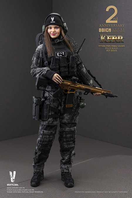 【VeryCool】VCF-2050S 1/6 PYTHON STRIPE （POLICE BLACK） WOMEN SOLDIER-KERR