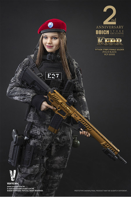 【VeryCool】VCF-2050S 1/6 PYTHON STRIPE （POLICE BLACK） WOMEN SOLDIER-KERR