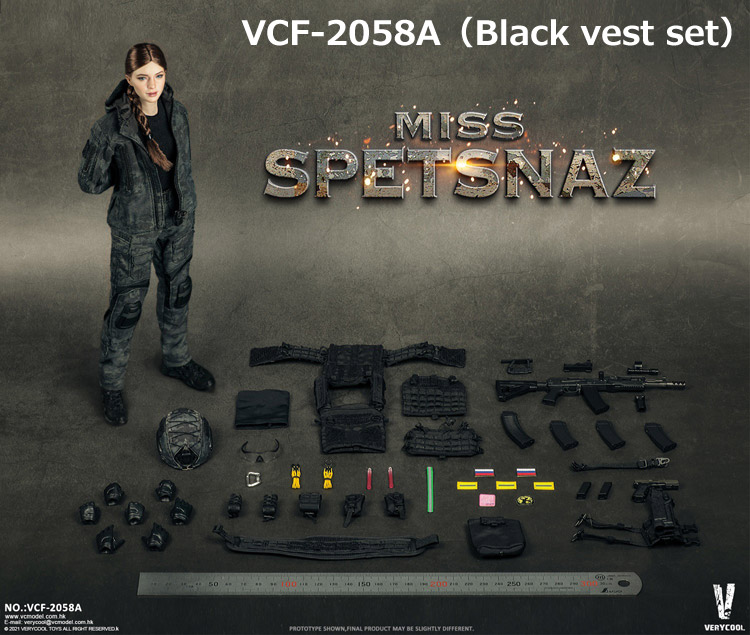 【VeryCool】VCF-2058 A/B 1/6 MCB Camouflage Russian Special Combat Women Soldier Ms.SPETSNAZ Black/Green vest