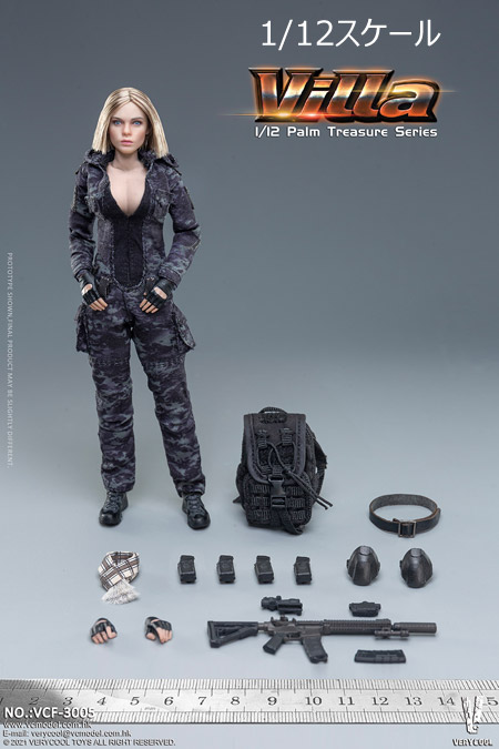 【VeryCool】VCF-3005 1/12 Palm Treasure Series Black MC Camouflage Women Soldier Villa ブラックMC迷彩 女性兵士 ヴィッラ
