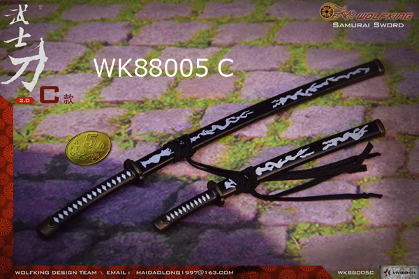 【WOLFKING】WK88005 CD SAMURAI SWORD 刀 2本セット 1/6スケール 日本刀セット