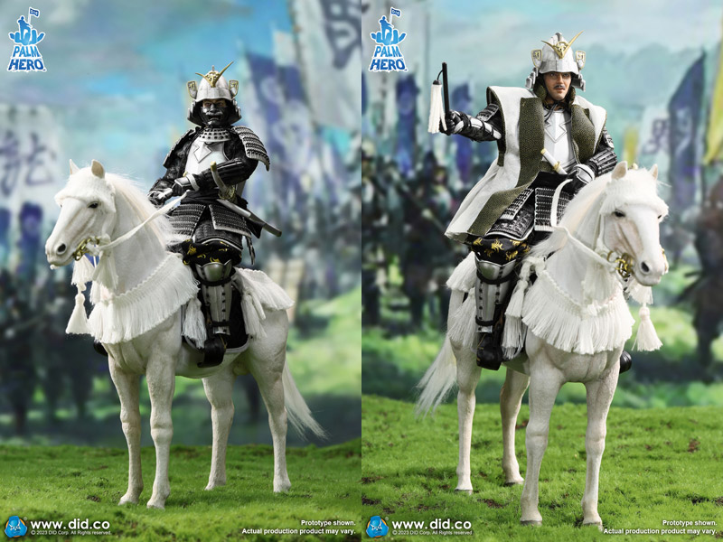 【DID】XJ80014 + XH80021set 1/12 Palm Hero Uesugi Kenshin & White Horse 戦国武将 侍 上杉謙信 ＆白馬 騎馬 軍馬 セット