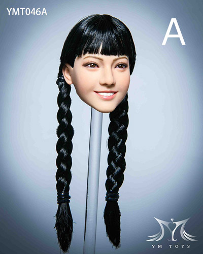 【YMtoys】YMT046 ABCDE beauty headsculpt 1/6スケール 植毛 女性ヘッド