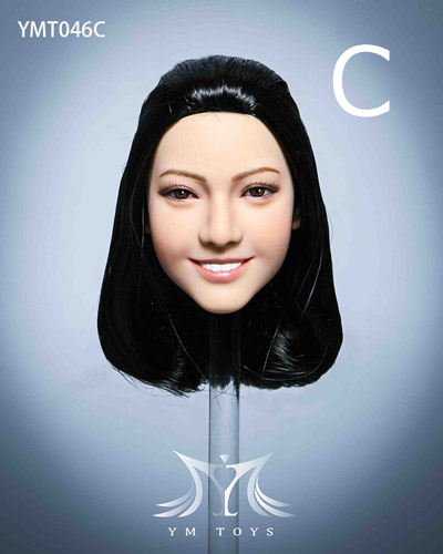 【YMtoys】YMT046 ABCDE beauty headsculpt 1/6スケール 植毛 女性ヘッド