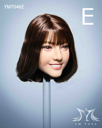 【YMtoys】YMT046 ABCDE beauty headsculpt 1/6スケール 植毛 女性ヘッド