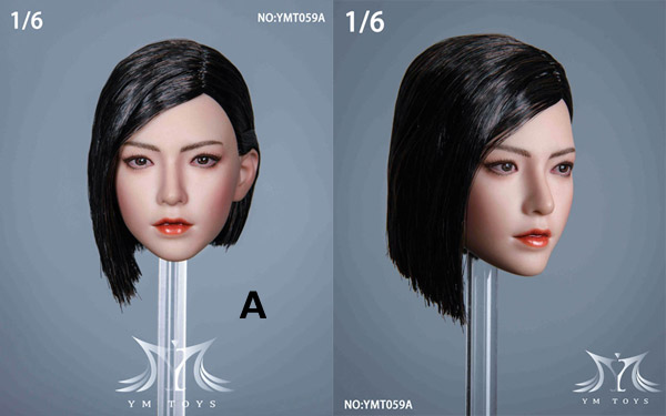 【YMtoys】YMT059 A/B/C/D 1/6 Beauty Headsculpt 柚 1/6スケール 植毛 女性ヘッド