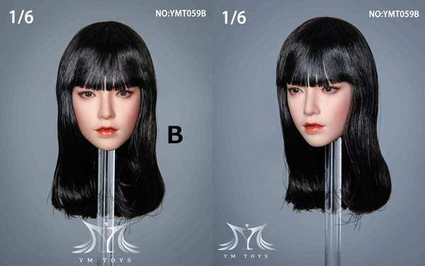 【YMtoys】YMT059 A/B/C/D 1/6 Beauty Headsculpt 柚 1/6スケール 植毛 女性ヘッド