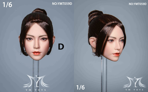 【YMtoys】YMT059 A/B/C/D 1/6 Beauty Headsculpt 柚 1/6スケール 植毛 女性ヘッド