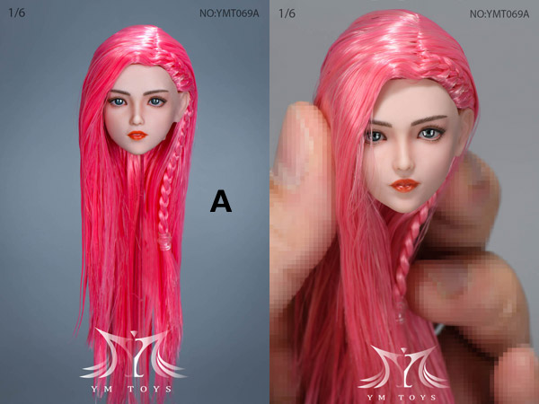 【YMtoys】YMT069 A/B/C/D 1/6 Beauty Headsculpt 菊 1/6スケール 植毛 女性ヘッド