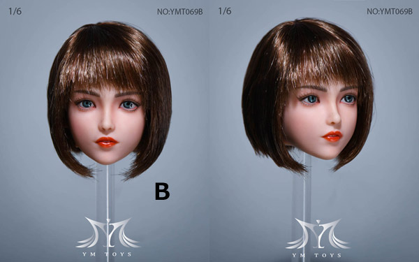 【YMtoys】YMT069 A/B/C/D 1/6 Beauty Headsculpt 菊 1/6スケール 植毛 女性ヘッド