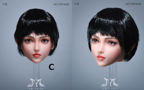 【YMtoys】YMT069 A/B/C/D 1/6 Beauty Headsculpt 菊 1/6スケール 植毛 女性ヘッド