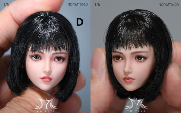 【YMtoys】YMT069 A/B/C/D 1/6 Beauty Headsculpt 菊 1/6スケール 植毛 女性ヘッド