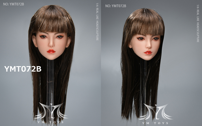 【YMtoys】YMT072 A/B/C 1/6 Beauty Headsculpt 1/6スケール 植毛 女性ヘッド