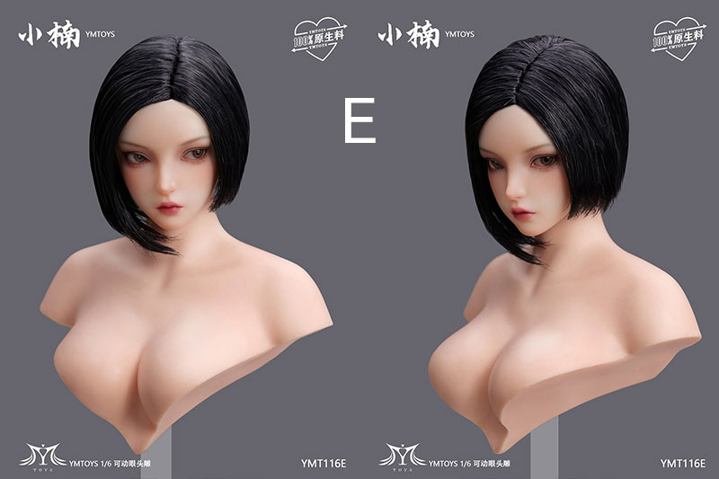 【YMtoys】YMT116 A/B/C/D/E 小楠 1/6 Movable Eye Female Headsculpt 眼球可動 1/6スケール 植毛 女性ヘッド