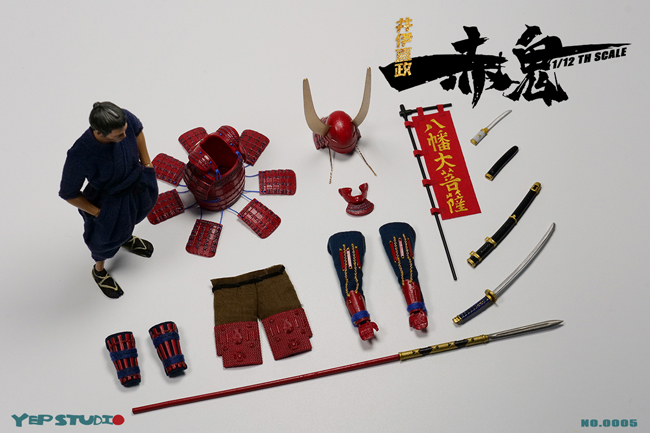 【Yep Studio】NO.0005 1/12 Red Ghost-Ii Naomasa 赤夜叉 井伊直政 戦国時代 将軍 大名 1/12スケールフィギュア