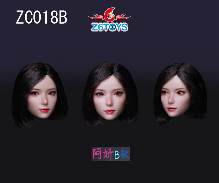 Z6TOYS】ZC018 A/B/C/D/E/F/G 1/6 Movable Eye Beauty Headsculpt アジア