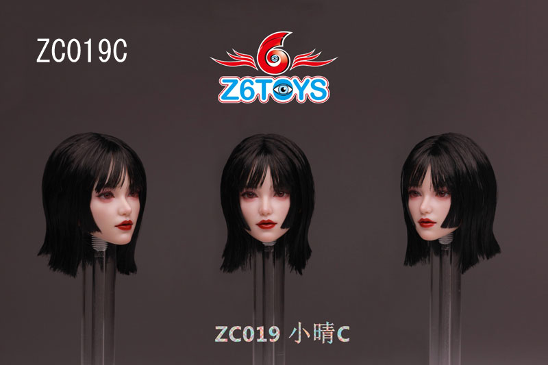 Z6TOYS】ZC019 A/B/C/D/E/F 1/6 Movable Eye Beauty Headsculpt アジア系