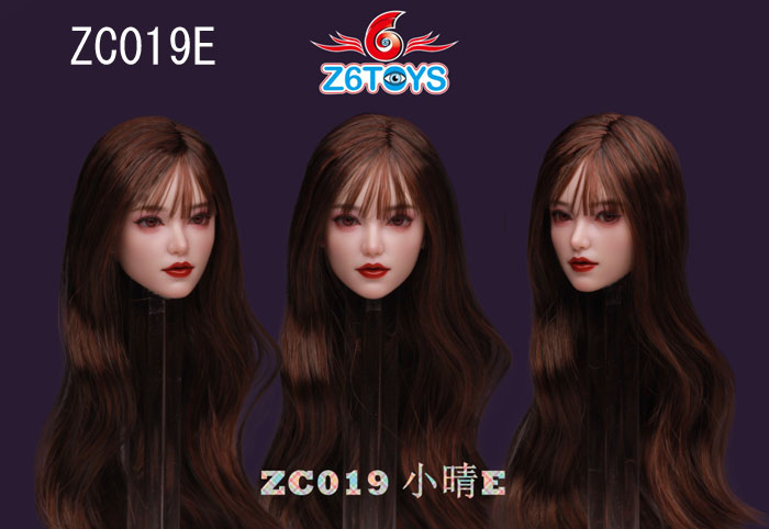 【Z6TOYS】ZC019 A/B/C/D/E/F 1/6 Movable Eye Beauty Headsculpt アジア系女性 小晴 1/6スケール 植毛 眼球可動 女性ヘッド
