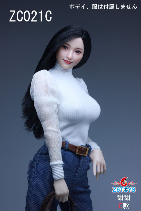 【Z6TOYS】ZC021 A/B/C/D/E/F 1/6 Movable Eye Beauty Headsculpt アジア系女性 甜甜 1/6スケール 植毛 眼球可動 女性ヘッド