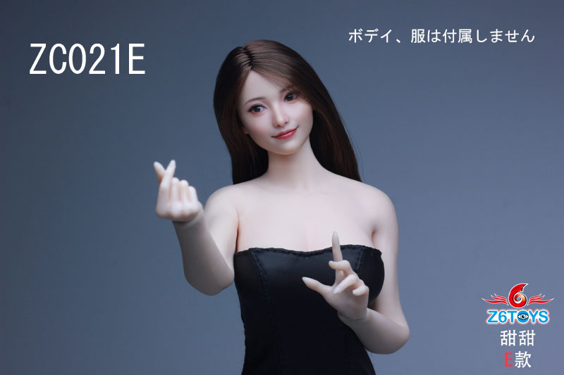 【Z6TOYS】ZC021 A/B/C/D/E/F 1/6 Movable Eye Beauty Headsculpt アジア系女性 甜甜 1/6スケール 植毛 眼球可動 女性ヘッド