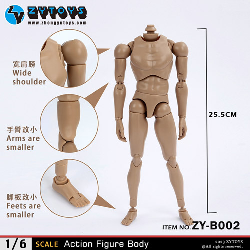 【ZYTOYS】ZY-B002 ワイドショルダー 1/6スケール 男性ボディ素体 デッサン人形