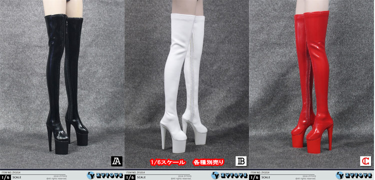 【ZYTOYS】ZY1014 High zipper women's boots ロングブーツ 1/6スケール 女性用シューズ