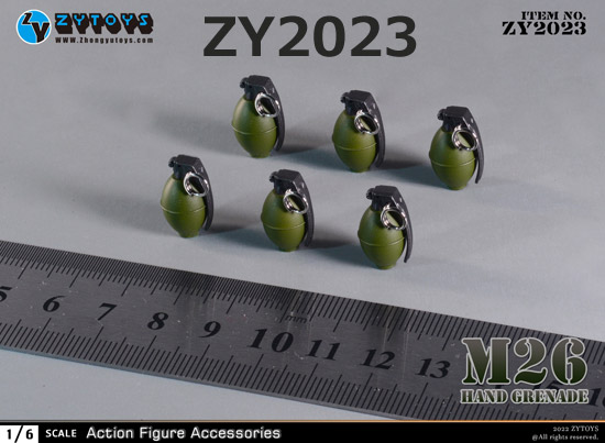 【ZYTOYS】ZY2023/ZY2024 1/6 M26/MK2 Hand Grenade アメリカ軍手榴弾 1/6スケール 手榴弾