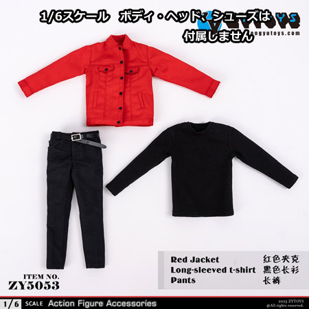 【ZYTOYS】ZY5053 1/6 Male Red Clothes Set 男性フィギュア用 1/6スケール レッドジャケット＆シャツ＆パンツ＆ベルト