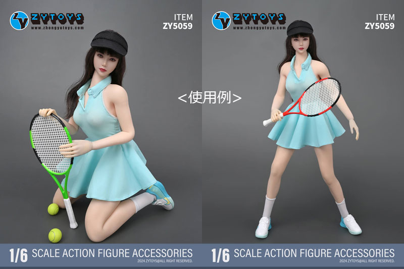 【ZYTOYS】ZY5059 テニスガール セット 女性ドール用 テニスプレーヤー ラケット 1/6スケール 女性コスチューム