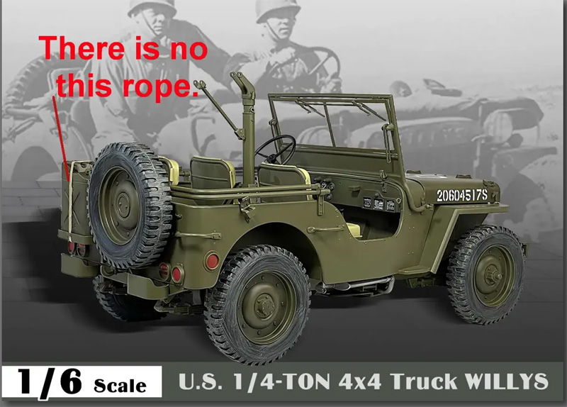 【ZYTOYS】JP001 WW2 U.S. 1/4 Ton 4×4 Truck Willys MB Jeep 1/6 Scale Model (Green)