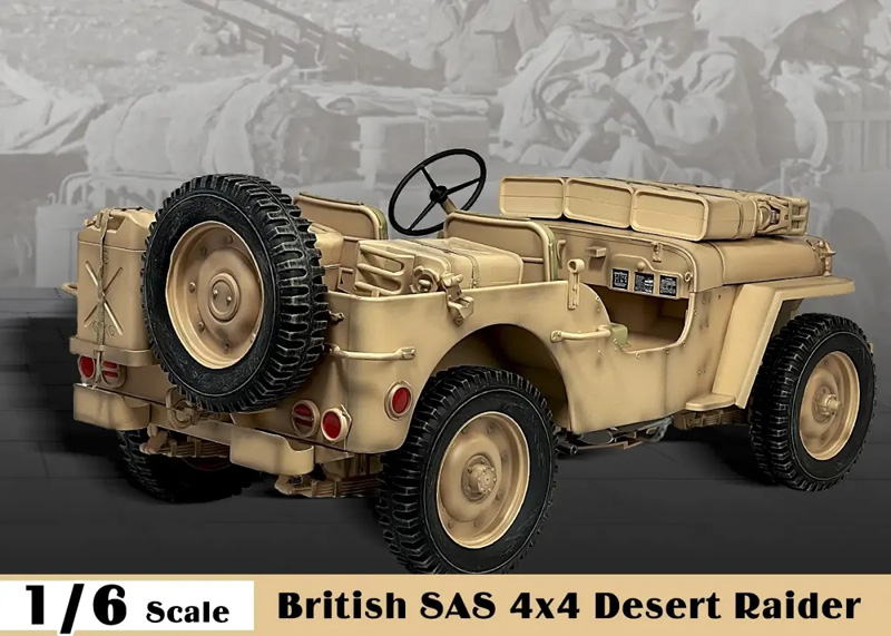 【ZYTOYS】JP002 WW2 U.S. 1/4 Ton 4×4 Truck Willys MB Jeep 1/6 Scale Model (Desert)