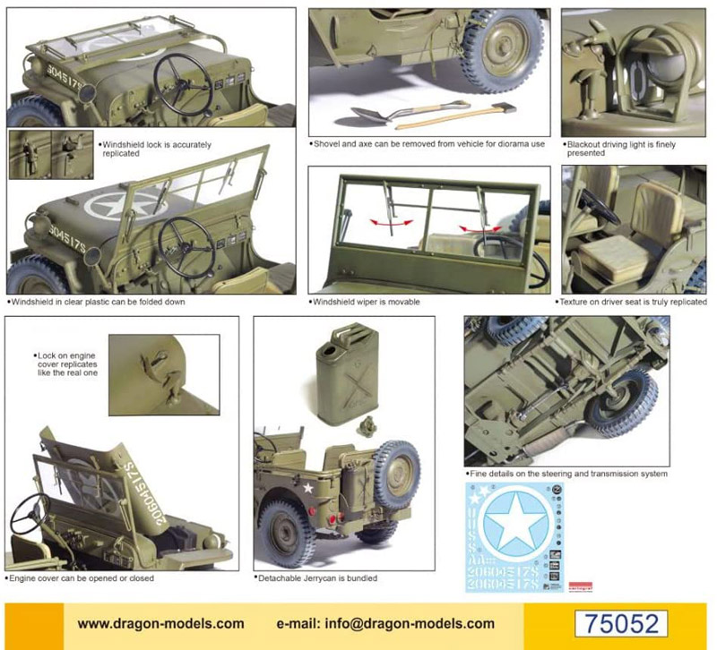 【ドラゴン】DR75052 1/6 WW.II アメリカ軍 1/4トン 4x4トラック w/M2キャリバー50機関銃 小型軍用車 （キット）