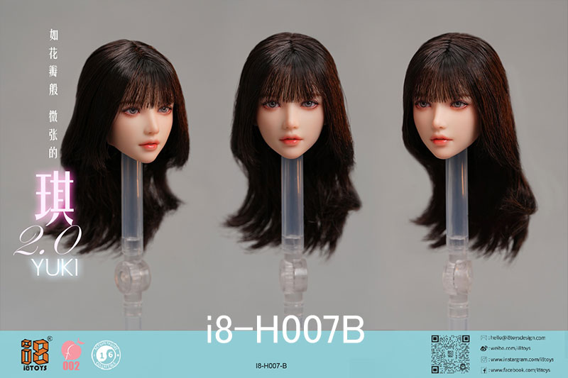 【i8TOYS】i8-H007 A B C D E YUKI2.0 ユキ 眼球可動 1/6スケール 植毛 女性ヘッド