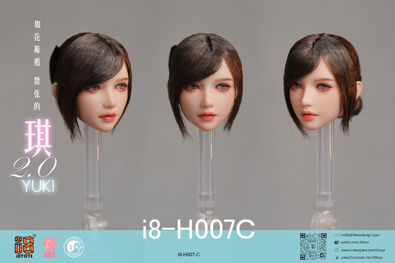 【i8TOYS】i8-H007 A B C D E YUKI2.0 ユキ 眼球可動 1/6スケール 植毛 女性ヘッド