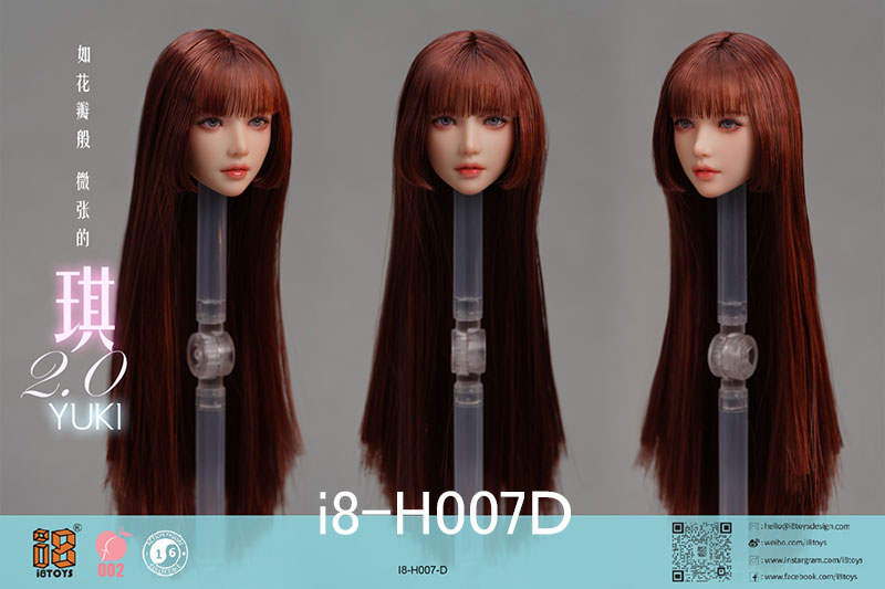 【i8TOYS】i8-H007 A B C D E YUKI2.0 ユキ 眼球可動 1/6スケール 植毛 女性ヘッド