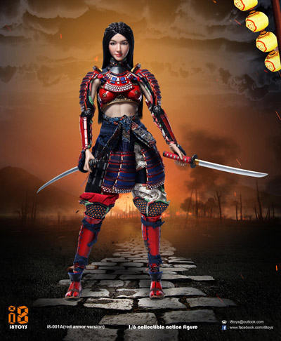 【i8TOYS】001A 1/6 Female samurai RIN Red armor version 女武士 侍 凛 紅色版 1/6スケール女性フィギュア