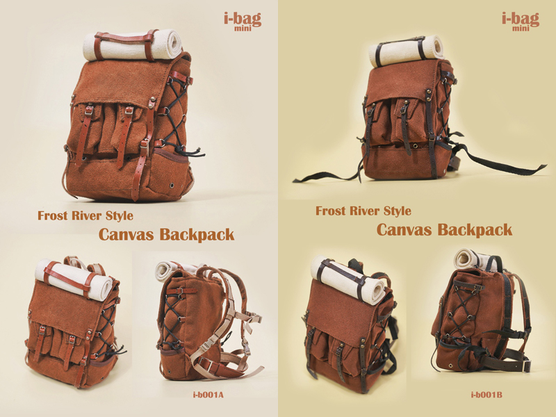 【i-bag mini】i-b001AB 1/6 Frost River Style Canvas Camping backpack バッグパック キャンプ道具セット