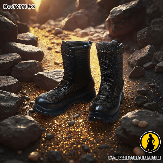 【TYM】TYM163 1/6 Man Military Boots ミリタリーブーツ ブラック 1/6スケール 男性用シューズ